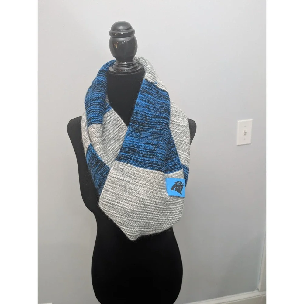 Carolina‎ Panthers Logo Infinity Scarf Blue & Grey Adult unisex NFL Football